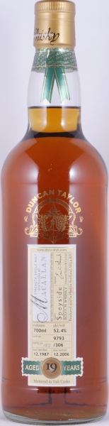 Macallan 1987 19 Years Sherry Cask No. 9793 Duncan Taylor Cask Strength Rare Auld Edition Highland Single Malt Scotch Whisky 52.4%