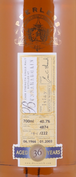 Bunnahabhain 1966 36 Years White Port Cask No. 4874 Duncan Taylor Cask Strength Rare Auld Edition Islay Single Malt Scotch Whisky 40,7%