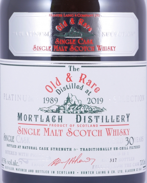 Mortlach 1989 30 Years Oloroso Sherry Cask Old and Rare Heritage Platinum Selection Speyside Single Malt Scotch Whisky 48,5%