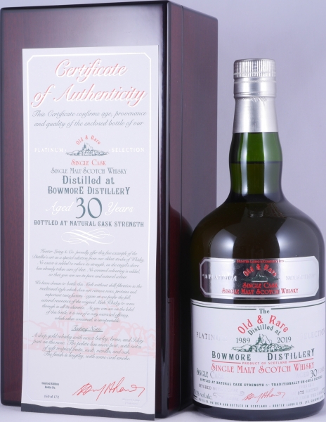 Bowmore 1989 30 Years Hunter Laing Old and Rare Heritage Platinum Selection Islay Single Malt Scotch Whisky Cask Strength 53,1%