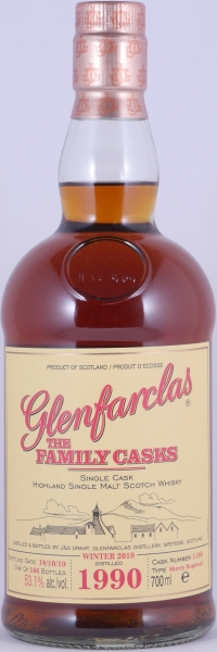 Glenfarclas 1990 29 Years The Family Casks Sherry Hogshead Cask No. 1188 Highland Single Malt Scotch Whisky 53,1%