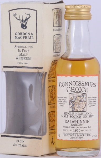 Dalwhinnie 1970 21 Years Gordon und MacPhail Connoisseurs Choice Miniatur Highland Single Malt Scotch Whisky 40,0%