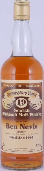 Ben Nevis 1965 19 Years Gordon and MacPhail Connoisseurs Choice Brown Label Highland Single Malt Scotch Whisky 40.0%