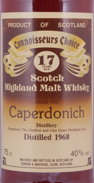 Caperdonich 1968 17 Years Gordon und MacPhail Connoisseurs Choice Brown Label Highland Single Malt Scotch Whisky 40,0%