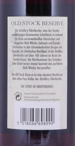 Glenfarclas 1969 34 Years Sherry Cask No. 2899 Old Stock Reserve Vintage Selection Highland Single Malt Scotch Whisky 44,1%