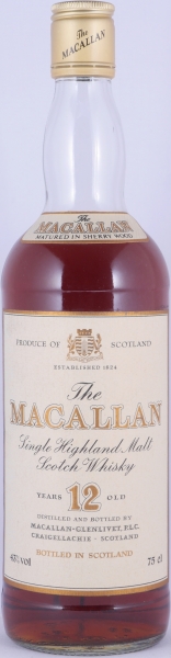 Macallan 12 Years Sherry Wood Golden Screw Cap Highland Single Malt Scotch Whisky 43.0%