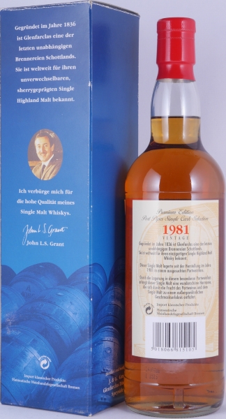 Glenfarclas 1981 23 Years  Port Pipes Selection Cask No. 133 Premium Edition Highland Single Malt Scotch Whisky 50.1%