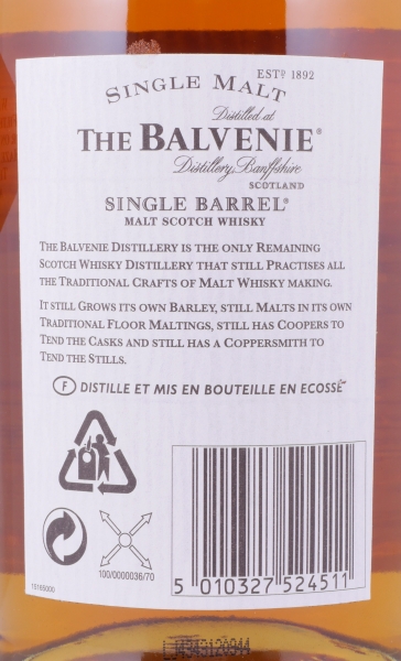 Balvenie 1974 25 Years Single Barrel Oak Cask No. 10142 Highland Single Malt Scotch Whisky 46,9%