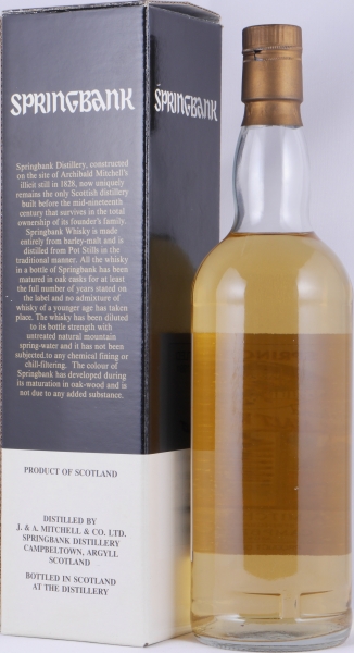 Springbank 1970 20 Years Bourbon Cask No. 3341 Pure Barley Malt Campbeltown Single Malt Scotch Whisky 46,0%