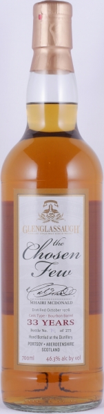 Glenglassaugh 1978 33 Years Bourbon Barrel The Chosen Few Highland Single Malt Scotch Whisky Cask Strength 46,3%