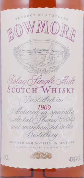 Bowmore 1969 Matured in Selected Sherry Casks Cream Seagull Label Islay Single Malt Scotch Whisky 43,0%