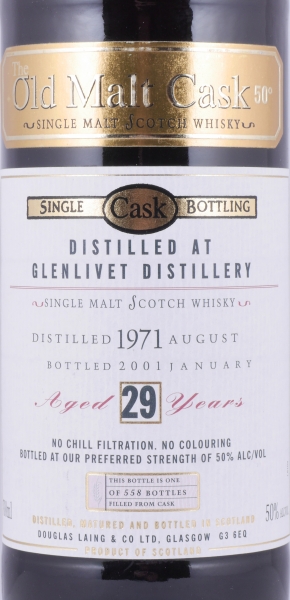 Glenlivet 1971 29 Years Sherry Cask Douglas Laing Old Malt Cask Speyside Single Malt Scotch Whisky 50.0%