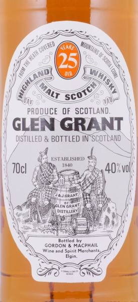 Glen Grant 25 Years Gordon und MacPhail Licensed Bottling White Screw Cap Highland Single Malt Scotch Whisky 40,0%