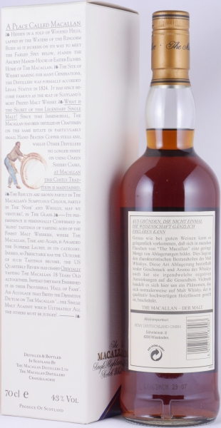 Macallan 1978 18 Years Sherry Wood Highland Single Malt Scotch Whisky 43.0%