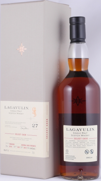 Lagavulin 1991 27 Years Puncheon Cask No. 0016 Select Cask Limited Single Cask Edition Islay Single Malt Scotch Whisky Cask Strength 51,8%