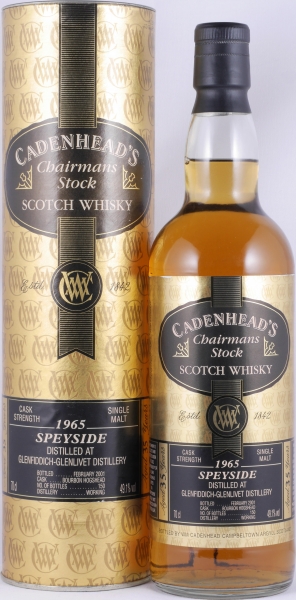 Glenfiddich 1965 35 Years Bourbon Hogshead Cadenheads Chairmans Stock Speyside Single Malt Scotch Whisky 49,1%