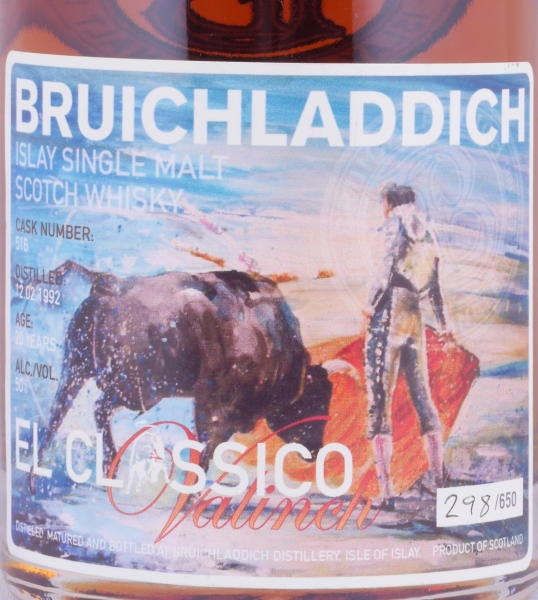 Bruichladdich 1992 20 Years Sherry Cask No. 516 Valinch El Classico Islay Single Malt Scotch Whisky 50,0%