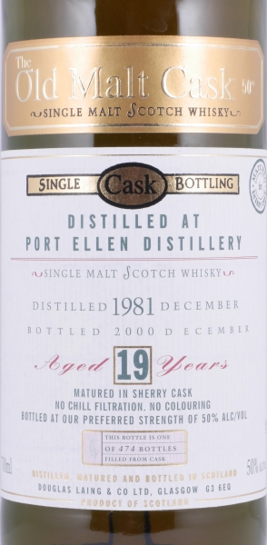 Port Ellen 1981 19 Years Sherry Cask Douglas Laing Old Malt Cask Islay Single Malt Scotch Whisky 50.0%