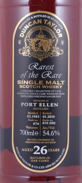 Port Ellen 1983 26 Years Sherry Oak Cask No. 674 Duncan Taylor Rarest of the Rare Islay Single Malt Scotch Whisky 53.6%