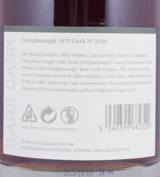 Glenglassaugh 1975 40 Years Massandra Madeira Puncheon Cask No. 2180 Highland Single Malt Scotch Whisky 43.9%