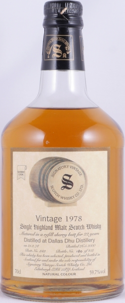 Dallas Dhu 1978 22 Years Sherry Butt Cask No. 343 Signatory Vintage Speyside Single Malt Scotch Whisky 59,7%