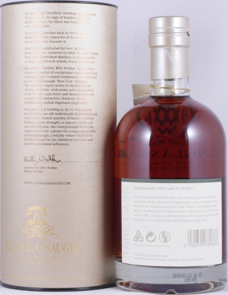 Glenglassaugh 1978 36 Years Port Hogshead Cask No. 1118/11 Highland Single Malt Scotch Whisky 41,9%