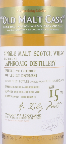 Laphroaig 1996 15 Years Refill Hogshead Cask No. DL 7966 Douglas Laing Old Malt Cask Islay Single Malt Scotch Whisky 50,0%