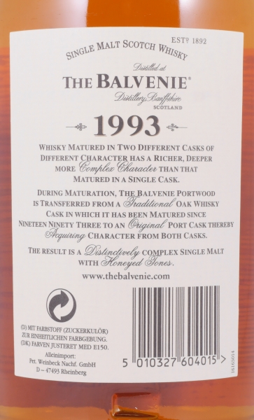 Balvenie 1993 13 Years Port Wood Limited Release Highland Single Malt Scotch Whisky 40.0%