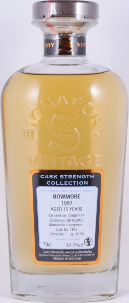 Bowmore 1997 15 Years Hogshead Cask No. 1903 Signatory Vintage Cask Strength Islay Single Malt Scotch Whisky 57.1%