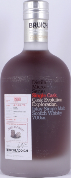 Bruichladdich 1990 21 Years Bourbon/ Chateau D Yquem Cask No. 173 Micro-Provenance Islay Single Malt Scotch Whisky 48.2%