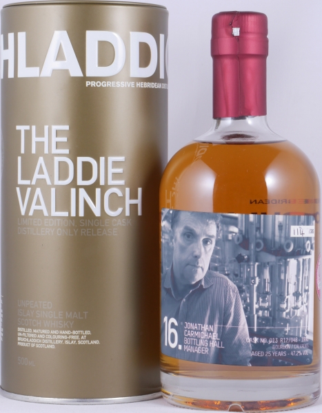 Bruichladdich 1990 25 Years Bourbon/Calvados Cask No. 013 R12/048 The Laddie Crew Valinch No. 16 Islay Single Malt Scotch Whisky 47.2%