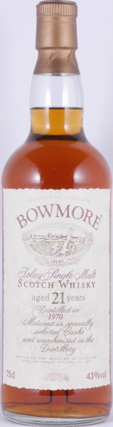 Bowmore 1970 21 Years Specially Selected Casks Cream Seagull Label Islay Single Malt Scotch Whisky 43,0%