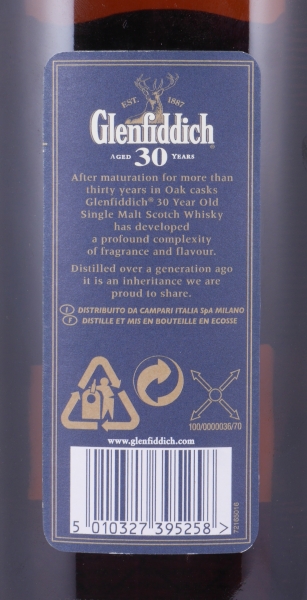 Glenfiddich 30 Years Release 2009 Speyside Pure Single Malt Scotch Whisky 40.0%