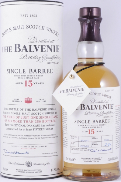 Balvenie 1995 15 Years Oak Cask No. 9369 Single Barrel Highland Single Malt Scotch Whisky 47,8%