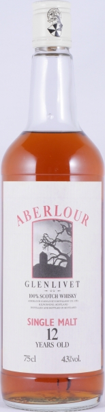 Aberlour-Glenlivet 12 Years Sherry Cask Old Towerhouse Label White Screw Cap Highland Single Malt Scotch Whisky 43.0%