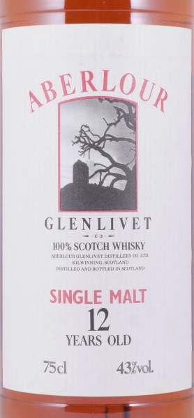 Aberlour-Glenlivet 12 Years Sherry Cask Old Towerhouse Label White Screw Cap Highland Single Malt Scotch Whisky 43.0%