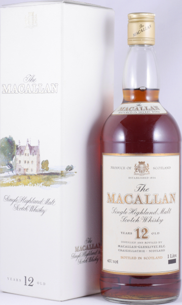 Macallan 12 Years Sherry Wood Golden Screw Cap Highland Single Malt Scotch Whisky 43.0% 1,0 Litre