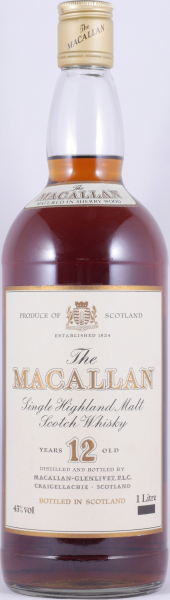 Macallan 12 Years Sherry Wood Golden Screw Cap Highland Single Malt Scotch Whisky 43.0% 1,0 Litre