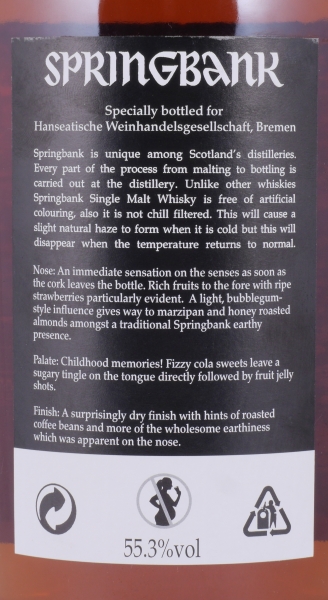 Springbank 1997 14 Years Sherry Cask No. 98/144-2 Cask Strength Limited Special Edition Campbeltown Single Malt Scotch Whisky 55,3%