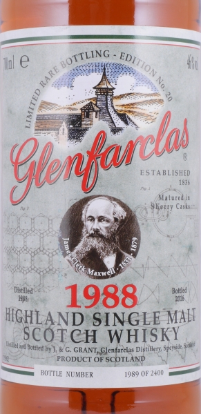 Glenfarclas 1988 28 Years Sherry Casks Nos. 6867, 6982, 6987, 6988 Edition No. 20 James Clerk Maxwell Highland Single Malt Scotch Whisky 46,0%