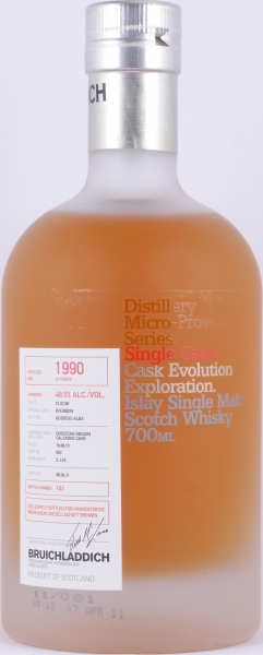 Bruichladdich 1990 21 Years Bourbon / Calvados Cask No. 003 Micro-Provenance Islay Single Malt Scotch Whisky 48,5%