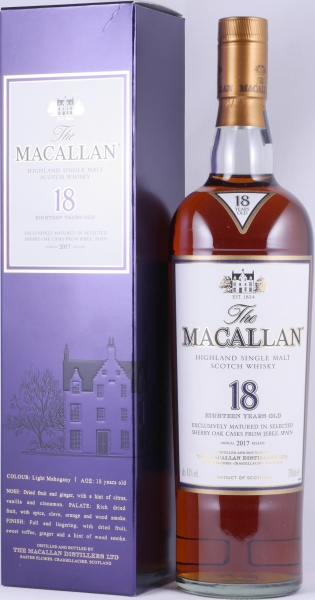 Macallan 18 Years Sherry Oak Annual 2017 Release Oak Highland Single Malt Scotch Whisky 43,0%