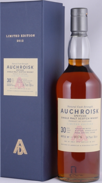 Auchroisk 30 Years American and European Oak Casks Special Release 2012 Speyside Single Malt Scotch Whisky Cask Strength 54.7%