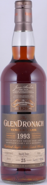 Glendronach 1993 25 Years Sherry Butt Cask No. 659 Highland Single Malt Scotch Whisky 59.1%