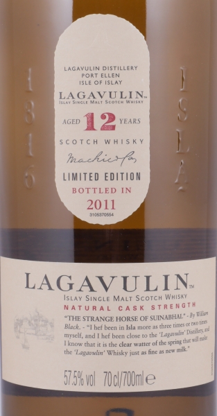 Lagavulin 1999 12 Years 11th Special Release 2011 Limited Edition Islay Single Malt Scotch Whisky Cask Strength 57.5%