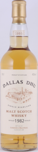 Dallas Dhu 1982 23 Years Oak Casks Gordon and MacPhail Licensed Bottling Distillery Label Speyside Single Malt Scotch Whisky 40.0%