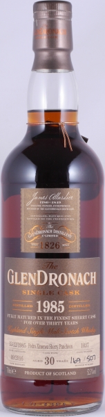 Glendronach 1985 30 Years Pedro Ximenez Sherry Puncheon Cask No. 1037 Highland Single Malt Scotch Whisky 52,3%