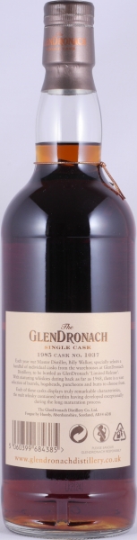 Glendronach 1985 30 Years Pedro Ximenez Sherry Puncheon Cask No. 1037 Highland Single Malt Scotch Whisky 52,3%
