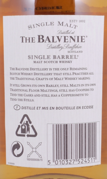 Balvenie 1974 25 Years Single Barrel Oak Cask No. 15015 Highland Single Malt Scotch Whisky 46.9%