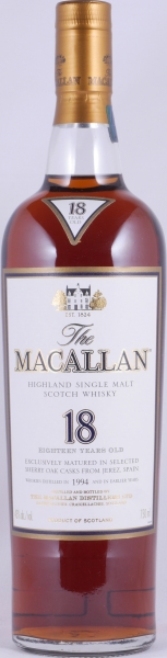 Macallan 1994 18 Years Sherry Oak Highland Single Malt Scotch Whisky 750ml Remy Cointreau NY 43,0%